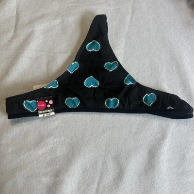 Joe Boxer丁字裤女式内裤。  黑色蓝色爱情标志。 中号 See Pics — 第 1/4 张图片