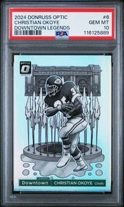 2024 Panini Donruss Optic Downtown Legends Christian Okoye #6 PSA 10 SSP - Picture 1 of 2