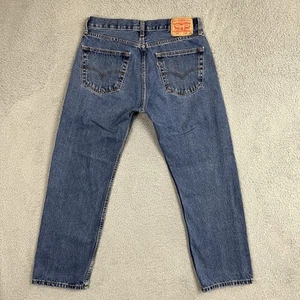Jeans Levis 505 para hombre talla 32x28,5 azul lavado medio algodón denim regular recto - Imagen 1 de 24