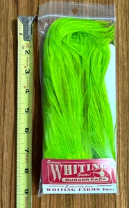 Whiting Bugger Pack, Fl Green Chartreuse, Fly Tying - Picture 1 of 2