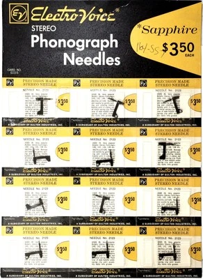 NOS Electro Voice 2123 Needle x12 Retail Display Card for Astatic 140 142 146 14 - Image 1 of 3