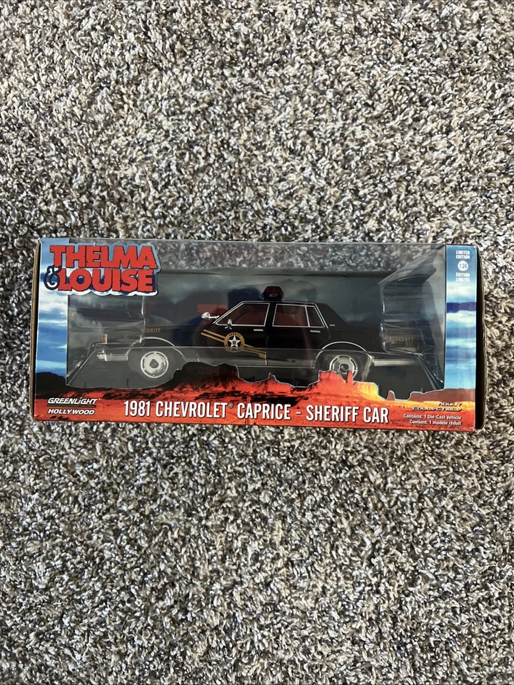 GREENLIGHT THELMA & LOUISE 1981 CHEVROLET CAPRICE SHERIFF CAR 1/24 BLACK 84203