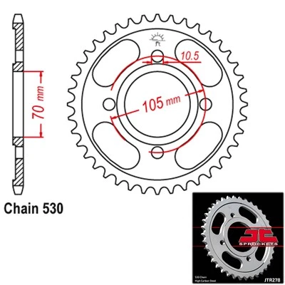 Piñones JT JTR278.36 1968-1973 Honda Cb350 G piñón doble JT 36 dientes Foto 1 de 2