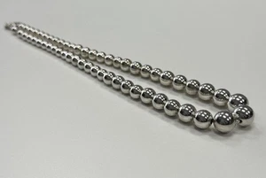 VINTAGE 16" TIFFANY & CO STERLING SILVER 925 GRADUATED BEAD BALL NECKLACE 27.6g - Picture 1 of 7