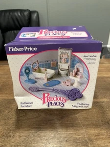 Fisher Price Precious Places Bathroom Furniture Set Complete Uncut Mold 5174 - Picture 1 of 7