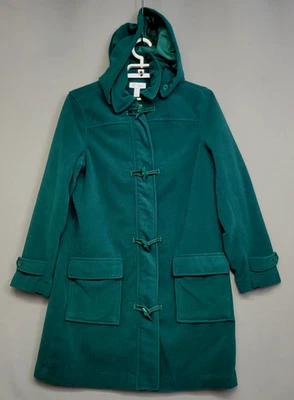 Abrigo con Capucha Denim & Company d & co. Para Mujer XS Verde Polar Bolsillos Cottage Core Foto 1 de 4
