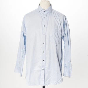 STENSTROMS Blue Stripe Poplin Cotton Cutaway Dress Shirt 42/16.5 - Picture 1 of 5