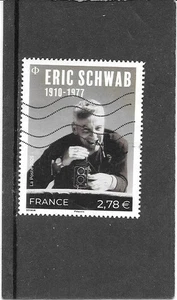 FRANCE 2025     ERIC SCHWAB  ( 1910-1977 )  TIMBRE GOMME OBLITERE - Foto 1 di 1