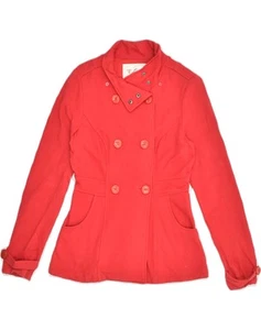 GUESS Womens Pea Coat UK 10 Small Red Cotton AQ13 - Picture 1 of 3