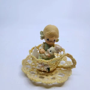 2004 Precious Moments Avon Exclusive Crocheted Just My Cup Of Tea Caring No Box - Picture 1 of 12