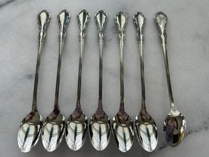 Vintage Oneida Stainless Flatware Ice Tea Spoon Lot 7 Mansion Hall EXCELLENT - Picture 1 of 2