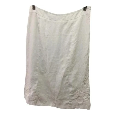 Burberry white linen skirt UK size 14 French 44, US 10 - Image 1 of 4
