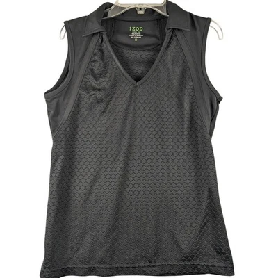 Izod PerformX Black Sleeveless Top Womens Small Collar Mesh Athletic Cool FX - Image 1 of 4