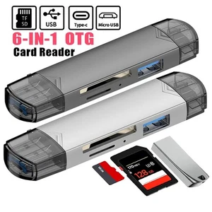 Compact pour lecteur de carte multifonction OTG Type C TF pour ordinateurs régu - Photo 1 sur 14