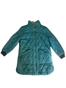Abrigo verde chaqueta acolchada forrada Sherpa vintage resistente a la intemperie para mujer talla pequeña - Imagen 1 de 2