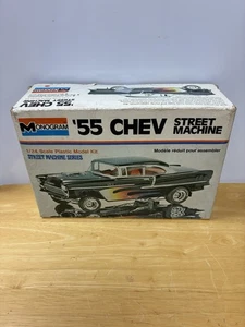 Vintage Monogram '55 CHEV Street Machine 1/24 Model Kit #2211 1975 Started Read - Picture 1 of 11