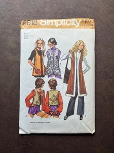 Vintage Sewing Pattern Simplicity 9618 Misses Set of Vests Size Small 8-10 Uncut - Picture 1 of 2