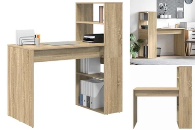 Schreibtisch Mit Stauraum Sonoma Eiche 113x54x120 Cm Spanplatte - Bild 1 von 4