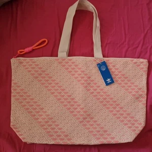 Borsa shopper trifoglio trapuntata Adidas nuova con etichette colore rosa - Foto 1 di 4