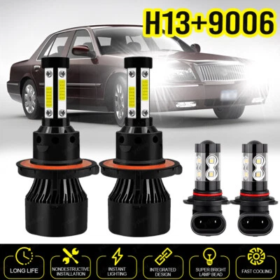 Combo faros LED + faros antiniebla blancos para Mercury Grand Marquis 2006-2011 Foto 1 de 4