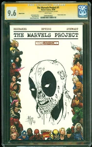 Marvels Project 1 CGC 9.6 SS Art Zombie Deadpool Sketch Mark Kidwell Headpool - Picture 1 of 2