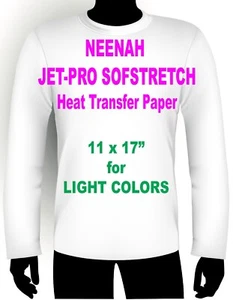 NEENAH JET-PRO SOFSTRETCH IRON ON INKJET TRANSFER PAPER 11 x 17" - 25 COUNT - Picture 1 of 1