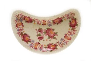 "Plato de ensalada de media luna roja Spode Copeland Aster 9" - Imagen 1 de 2