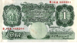 Billete BANCO DE INGLATERRA £1 1934 PEPPIATT B16A 668201 B39 AU - Imagen 1 de 2