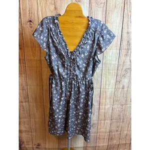 American Eagle Floral Flutter Ruffle Sleeve Dress Size L - Bild 1 von 7