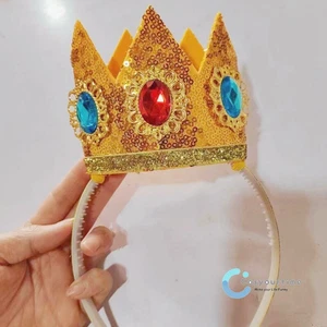 Peach Princess Crown Headband Props Girls Cosplay Halloween Party Women Headwear - Picture 1 of 4