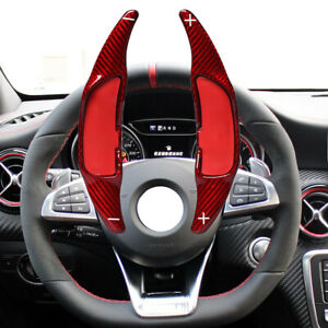 Carbon Fiber Steering Wheel Shifter Paddle Cover Fit Mercedes Benz A45 C63 E63