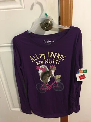 BRAND NEW GIRL'S SIZE 14-16 HANES LONG SLEEVE SHIRT - Image 1 of 3