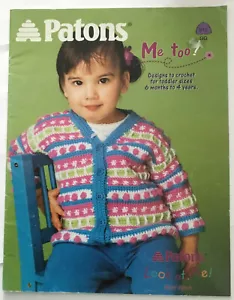 Patons Children Toddler Sweaters Hats Crochet Patterns #915 6 Months to 4 Years - Picture 1 of 4