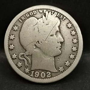 BARBER QUARTER DOLLAR ARGENT 1902 O LA NOUVELLE ORLEANS USA / SILVER 1/4 DOLLAR - Picture 1 of 2