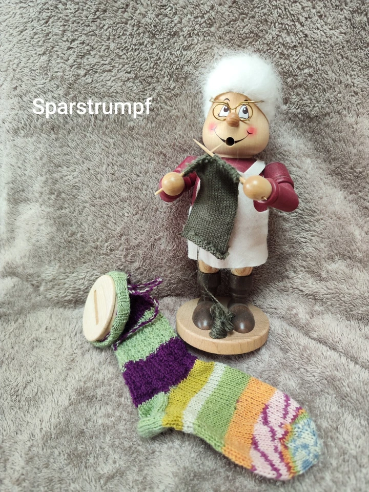Selbstgestrickter Sparstrumpf Bunt Markenwolle NEU - Bild 1 von 1