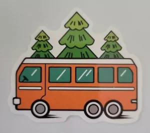 Lieferwagen mit Kiefern - Aufkleber ca. 2 1/2" x 2 1/4" glänzendes Material - Bild 1 von 2