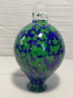 Hand Blown Spackle Art Glass By the Ohio Art Museum Signed - Spackle Green/Blue