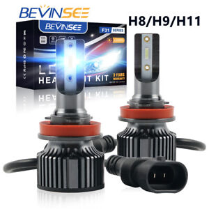 2x H11 H8 LED Headlight Bulbs 6000LM 50W Blue Low Beam For Saab 9-7X 2004-2012