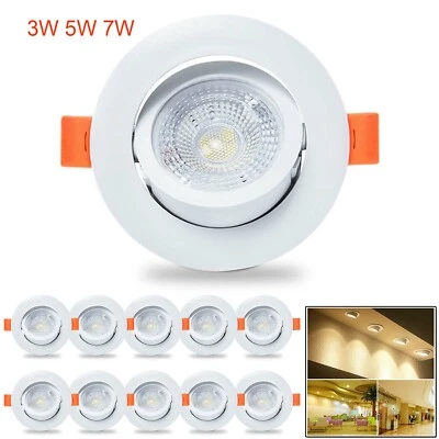 Mini Schwenkbar Led Einbaustrahler 230V Flach Warmweiß 3W 5W 7W Spot Deckenlampe - Bild 1 von 4