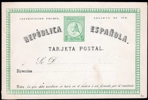 España - Edi * 2i - 1873/1874 - Entero postal - Tarjeta de ida - Imagen 1 de 1