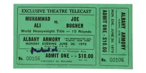 Muhammad Ali Signed 1975 Ali vs. Bugner World Heavyweight Fight Ticket (JSA) - Picture 1 of 2