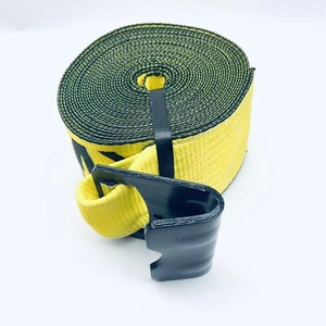 LOT OF 9 MYTEE 4" x 30' WINCH STRAP WITH FLAT HOOK, YELLOW - Picture 1 of 4