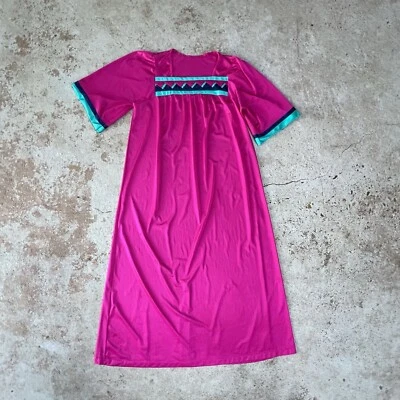 Maxi Camisón De Colección Henson Kickernick Para Mujer Talla M Rosa Rayón Retro Años 80 Boho Foto 1 de 4