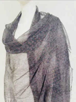 Brunello Cucinelli 100% 羊绒披肩围巾黑色 W 勃艮第 54 英寸 x 94 英寸全新无标签 — 第 1/4 张图片