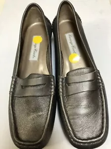 Carriage House Gray leather flats loafers sz 6.5 Wide - Picture 1 of 4