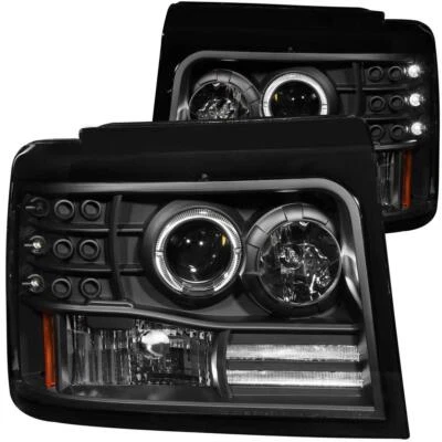 Juego de faros proyectores con halo para Ford F-250 HD 1997 Foto 1 de 4