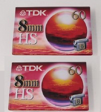 2 X HS VIDEOCASSETTE CASSETTE VERGINI 60 MINUTI CAMERA VIDEO NUOVE SIGILLATE VTG