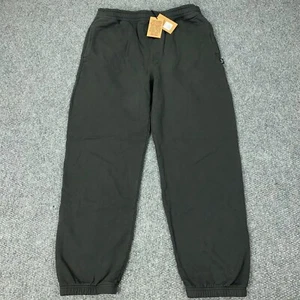 Stussy Pigment Dyed Fleece Pant Mens XL Black Drawstring Sweatpants NWT - Picture 1 of 16