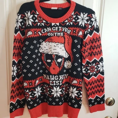 Suéter Feo Para Hombre Marvel Deadpool Travieso Navidad Vacaciones Talla M Foto 1 de 4