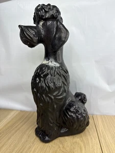 Vintage Black Poodle Dog Plastic Blow Mold Bank Toy - Picture 1 of 6